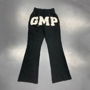 Men's Casual Nonwoven Zipper Fly Midweight Polyester/Nylon Flared Sweatpants Washed <b>Stacked</b> Distressed <b>Jogger</b> - Product Image 1