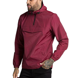 Windbreaker <b>Jacket</b> <b>Men</b> Hooded <b>Half</b> <b>Zip</b> Lightweight Polyester Windproof Custom Logo OEM ODM Bulk Wholesale Supplier - Product Image 1
