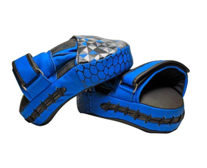 Casque de boxe à motif géométrique bleu en PU avec fermeture élastique réglable, équipement de protection unisexe pour adultes - Product Image 5