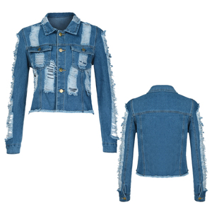 Veste en jean pour femme de qualité supérieure, style Y2K, chic, oversize, courte, vintage, légère, respirante, écologique, broderie 3D - Product Image 1