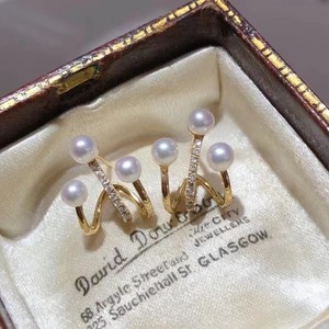 Boucles d'oreilles en cristal vintage de la ville de bijouterie de Zhuji, perle d'eau douce naturelle, même style que les boucles d'oreilles populaires sur les réseaux sociaux - Product Image 1