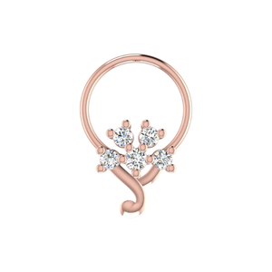 Pince-nez ethnique pour femme en or jaune 14 carats, motif Serene Bloom, 0,097 ct, 0,11 g - Product Image 2