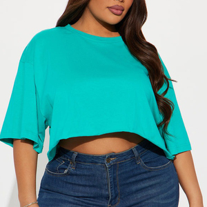 Camisetas Cortas de Estilo Oversize para Mujer, para Uso Casual, Hechas en Fábrica, Precios Económicos, Camisetas Cortas Personalizadas para Mujer - Product Image 4