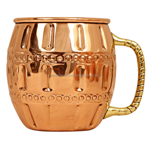 Mug à boire en cuivre de qualité supérieure avec poignée et finition polie pour la consommation et l'utilisation en cuisine, mug en cuivre anti-fuite - Product Image 2