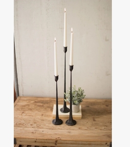 <b>Black</b> Metal Taper Candle <b>Holder</b> Tall Minimalist <b>Candlestick</b> Stand Handmade Eco-Friendly for Dining Table Centerpiece Home Decor - Product Image 1