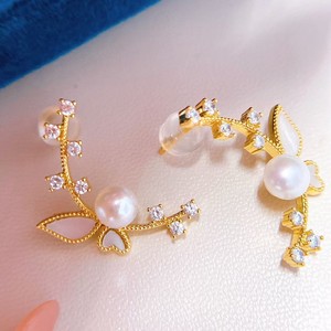 Hermosos Pendientes de Cristal con Perlas y Flores de Amor de Mariposa, Temperamento de Alta Presión, Plata de Ley S925, Regalos al por Mayor - Product Image 5