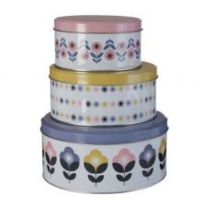 <b>Set</b> of 3 Round Metal Cake Tins Kitchen Storage Containers Food Grade Cookies Treats Bread Box Decorative Airtight Canister <b>Set</b> - Product Image 4