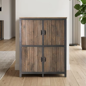 Azora <b>Small</b> Cabinet Japandi Style Solid <b>Wood</b> Storage Cupboard Minimalist <b>Sideboard</b> Natural Finish Compact Eco-Friendly Durable - Product Image 1