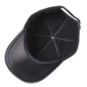 Casquette de sport unisexe en cuir de chèvre 100% avec logo personnalisé, 6 panneaux, nouvelle conception, respirante, imperméable et réglable, OEM - Product Image 4