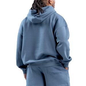 ชุดเซต2ชิ้นผ้าคอตตอนผ้าเฟรนช์เทอร์รี่มีฮู้ดระบายอากาศกางเกงวิ่งตัวสั้นทรงหลวมโอเวอร์ไซส์พิเศษผลิตตามสั่ง - Product Image 2