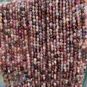 Cuentas facetadas de espinela natural mixta, cuentas de piedras preciosas en forma de moneda, cuentas de piedra redonda con buen corte, hilo de cuentas para la fabricación de joyería. - Product Image 5