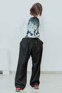 เสื้อยืดพิมพ์ลายกราฟิกแบบกำหนดเอง แขนยาวทรงหลวม เสื้อยืดโอเวอร์ไซส์แขนยาวสำหรับผู้ชาย เสื้อยืดผู้ชาย - Product Image 6