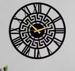 Unique Style Black Color <b>Metal</b> Wall <b>Clock</b> Analog Quartz Silent Design Minimalist Style Living Room Decoration Use <b>Metal</b> <b>Clock</b> - Product Image 1