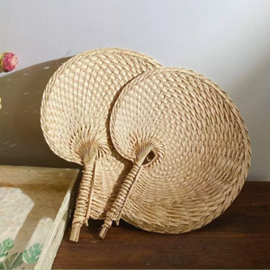 Abanico Tejido de Rafia, Abanicos Tropicales de Hojas de Palma Naturales, Abanico Tejido a Mano para Refrescarse en Verano, Recuerdos de Boda, Decoración de Pared - Product Image 5