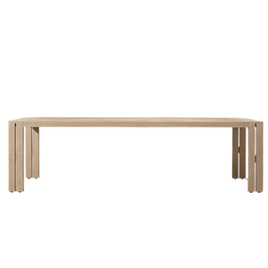 Mesa de Comedor Minimalista de Alta Gama para Exteriores, de Madera de Teca Sólida, Rectangular, con Listones, Diseño de Estructura Arquitectónica Elegante para Comedor de Villa - Product Image 1