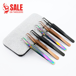 Fiber Tip Lash Isolation Tweezers Diamond Grip Eyelash Tweezers Straight and X-Shape Tweezers for Lash Extensions Stainless - Product Image 6