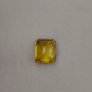 Zafiro amarillo cultivado en laboratorio, piedra preciosa suelta de calidad premium, corte esmeralda, claridad brillante, piedra facetada para la fabricación de joyas. - Product Image 3