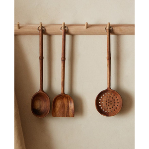 Ensemble d'ustensiles de cuisine en bois en gros, ustensiles de cuisson en bois faits à la main, cuillères et spatules de cuisson en bois sûrs pour la maison - Product Image 3
