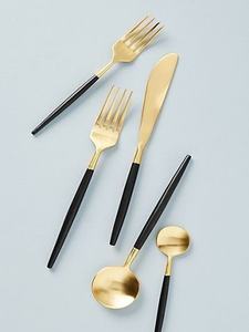 Ensemble de couverts haut de gamme en or noir pour mariage, banquet, hôtel, vaisselle de table, fabrication en usine - Product Image 3