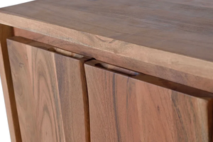 Buffet de style industriel vintage en bois d'acacia massif, armoire de rangement pour salle à manger - Product Image 5