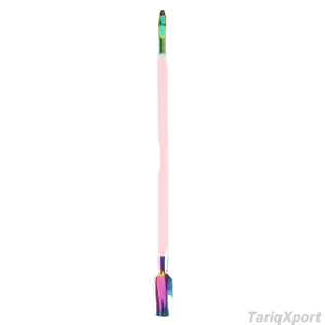 Pousse-cuticules professionnel de qualité supérieure en acier inoxydable réutilisable, double tête, design carré, poignée confortable, coffret - Product Image 5