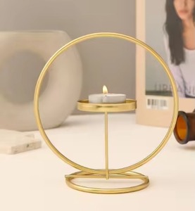 Golden Leaf Candle <b>Stand</b> with <b>Bird</b> and Cage Design Brass Home Decor Heat Resistant Metal Holder - Product Image 4