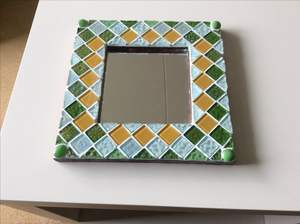 Mint Green Resin Mosaic Photo <b>Frame</b> Grid Pattern Handmade Picture <b>Frame</b> Desktop Tabletop Home Decor Rectangle Display Art Piece - Product Image 4