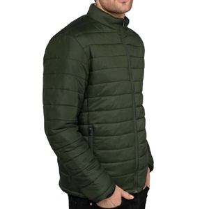 Chaqueta Acolchada de Lona Transpirable de Alta Calidad para Hombre, con Capucha, Logotipo Frontal, Cuello Alto, Manga Larga, Color Sólido - Product Image 4