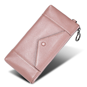 Elegant Black Leather <b>Wristlet</b> Clutch With Zipper Closure And Button Detail For Daily Use - Product Image 5