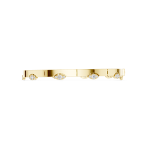 Luxury Yellow <b>Gold</b> Lab Grown Diamond Bezel <b>Set</b> Marquise <b>Bangle</b> Bracelet Minimalist Fine Jewelry for Women - Product Image 5