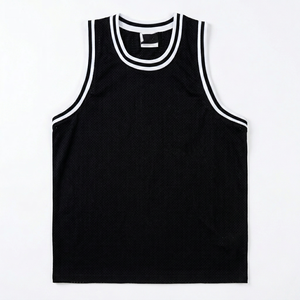 Maillot de basket-ball personnalisé en mesh pour hommes, manches courtes, débardeur de sport, séchage rapide, 100% coton, uniforme d'équipe, logo personnalisé, sublimation - Product Image 1