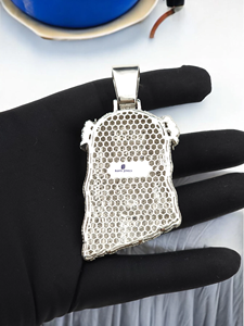 Pendentif Jésus de luxe en or rose serti de moissanite rose avec couronne, style Hip Hop, diamant moissanite VVS - Product Image 4