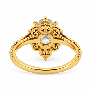 Round Cut Moissanite Engagement <b>Ring</b> in 10K 14K 18K Gold 925 935 Silver <b>Rhodium</b> Plated for Wedding Anniversary - Product Image 4