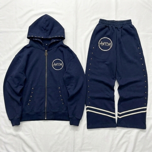 Ensemble de survêtement unisexe personnalisé en gros, style streetwear, 360 grammes, léger, respirant, en polyester et coton, à capuche, délavé à l'acide, décontracté, printemps - Product Image 3