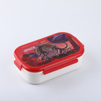 Boîte à lunch durable en plastique pour enfants, hermétique, compatible micro-ondes, facile à nettoyer, conteneur de stockage alimentaire léger, boîte à lunch scolaire 2