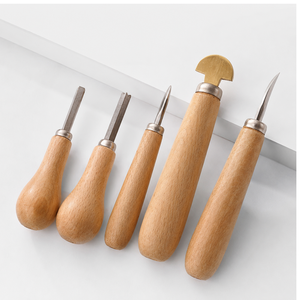 Juego profesional de 5 herramientas para engastar piedras de joyería - Kit de rodillos pulidores y empujadores de bisel con mango de madera y estuche de transporte incluido - Product Image 1