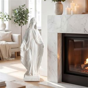 Statua da Giardino della Vergine Maria da 80 cm, Scultura Religiosa in MgO Resistente alle Intemperie per Decorazioni Interne ed Esterne - Product Image 3