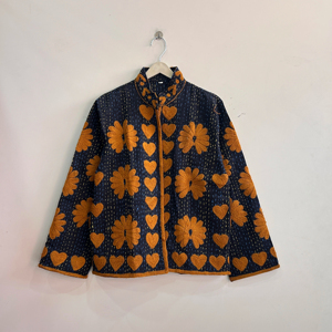 Vintage <b>Kantha</b> Embroidered <b>Jacket</b> Breathable Cotton Comfy <b>Jacket</b> Suzani <b>Jacket</b> - Product Image 1