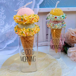 เทียนทรงกรวยรูปไอศครีมน่ารักเทียนหอมแปลกใหม่ออกแบบหรูหราเทียนไขถั่วเหลืองหอมสำหรับตกแต่งบ้านงานปาร์ตี้งานแต่งงาน - Product Image 2