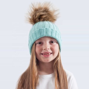 Wholesale Thick Warm <b>Beanie</b> 100% Soft Acrylic Faux Fur <b>Pom</b> <b>Pom</b> Bobble Hats <b>with</b> Your Adult & Custom Name/Logo Available - Product Image 3