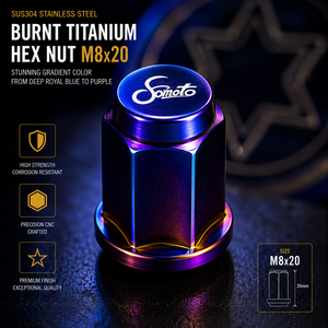 Écrou d'axe en acier inoxydable SOMOTO Taiwan SUS304, série M12, usiné CNC, design esthétique, finitions brutes, TIB et BKP - Product Image 1