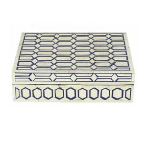 Caja de joyería decorativa con incrustaciones de hueso hechas a mano con diseño geométrico, caja de almacenamiento de joyería, hechas a mano cajas decorativas, vajilla con incrustaciones de hueso - Product Image 3