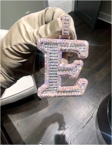 CONCEPTION - Colgante con Letra Personalizada de Moissanita VVS, Joyería de Plata de Ley 925 con Baño de Oro de 10K para Hombre, Certificado IGI, Estilo Hip Hop - Product Image 3