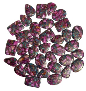 พลอยหลวมธรรมชาติขัดเงาสีชมพูหอยนางรมเทอร์ควอยซ์สำหรับทำเครื่องประดับรูปทรงผสม - Product Image 2