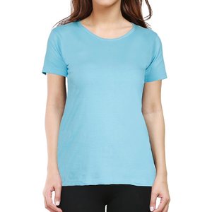 Camiseta Casual de Primavera para Mujer, Cuello Redondo, 100% Poliéster, Color Sólido, Estampado con Botones, Corte Holgado - Product Image 1