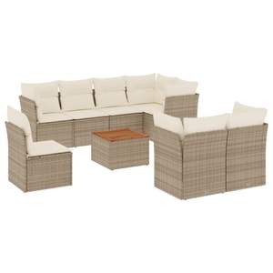 Grand ensemble de canapés de jardin en rotin PE beige, brun, crème et blanc – Mobilier d'extérieur élégant et durable - Product Image 2