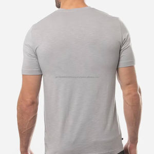 T-shirt pour homme à col en V, coupe ajustée, décontracté, vente en gros, nouvelle mode estivale, t-shirts pour homme de haute qualité, séchage rapide, 100% coton - Product Image 3