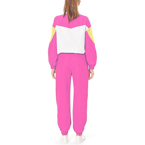 Conjunto Deportivo de 2 Piezas para Mujer a Precio Económico, Diseño Color Block, Corte Holgado, Manga Larga, Cuello Camisero, Tejido Transpirable de Poliéster - Product Image 2
