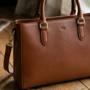 Sac fourre-tout en cuir véritable Regal Three Llc, couleur unie, grande capacité, sacs fourre-tout de bureau pour le travail, les trajets domicile-travail, sacs de transport - Product Image 2
