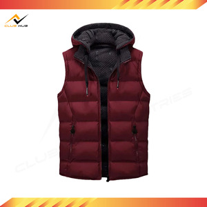 Chaleco de Plumón de Invierno de Alta Calidad, a la Moda, con Capucha, Sin Mangas, con Cierre de Cremallera, Servicio OEM para Hombre - Product Image 3